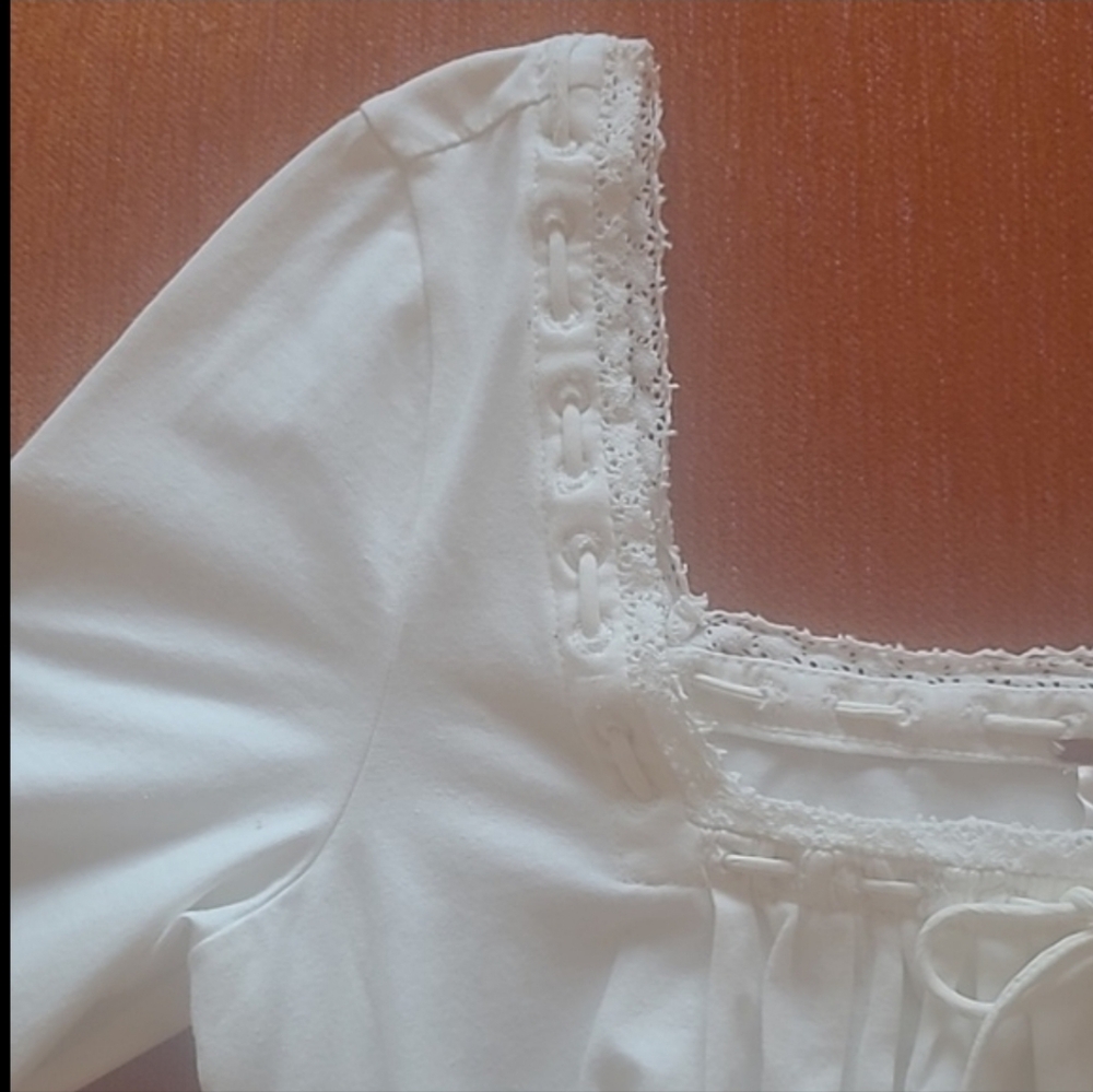 FREE PEOPLE Smocked White Top - Picture 9 of 10